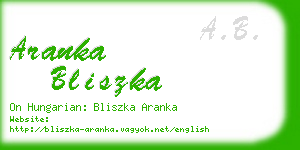 aranka bliszka business card